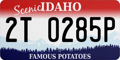 ID license plate 2T0285P