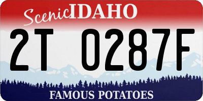 ID license plate 2T0287F