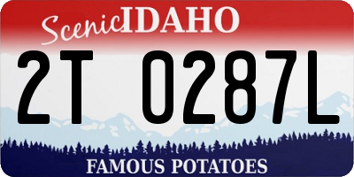ID license plate 2T0287L