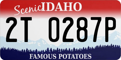 ID license plate 2T0287P