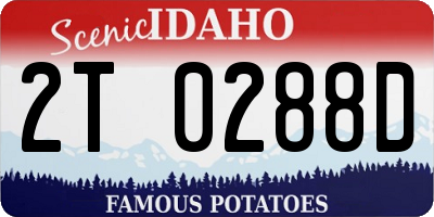 ID license plate 2T0288D