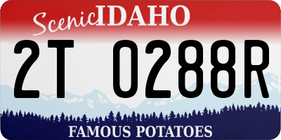 ID license plate 2T0288R
