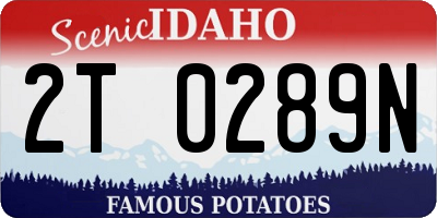 ID license plate 2T0289N