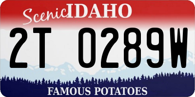 ID license plate 2T0289W