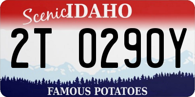 ID license plate 2T0290Y