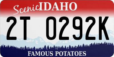 ID license plate 2T0292K