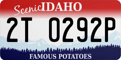 ID license plate 2T0292P