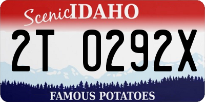 ID license plate 2T0292X