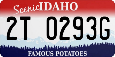 ID license plate 2T0293G