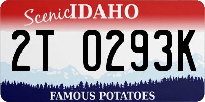 ID license plate 2T0293K