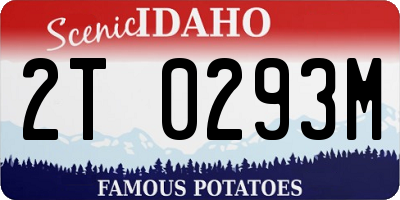 ID license plate 2T0293M