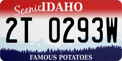ID license plate 2T0293W