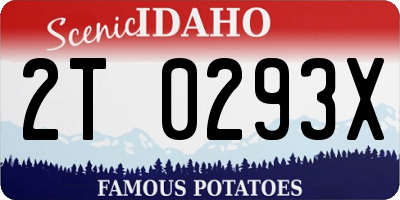 ID license plate 2T0293X