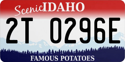 ID license plate 2T0296E
