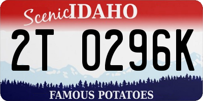 ID license plate 2T0296K