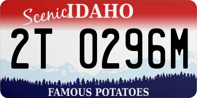 ID license plate 2T0296M