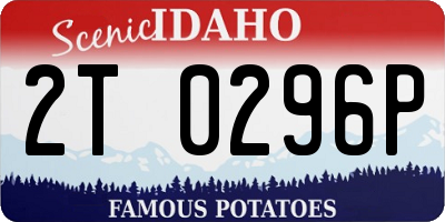 ID license plate 2T0296P