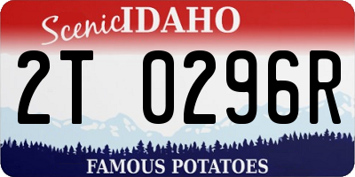 ID license plate 2T0296R