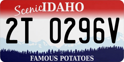 ID license plate 2T0296V
