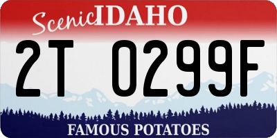 ID license plate 2T0299F
