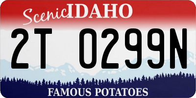 ID license plate 2T0299N