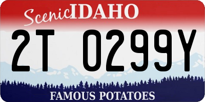 ID license plate 2T0299Y