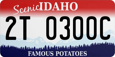 ID license plate 2T0300C