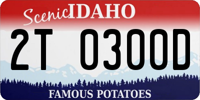 ID license plate 2T0300D