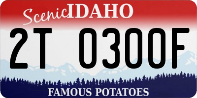 ID license plate 2T0300F