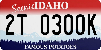ID license plate 2T0300K