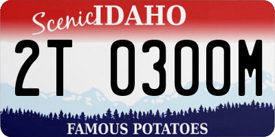 ID license plate 2T0300M