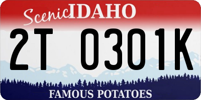 ID license plate 2T0301K
