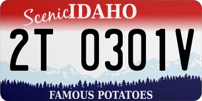 ID license plate 2T0301V