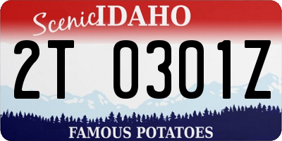 ID license plate 2T0301Z