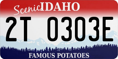ID license plate 2T0303E