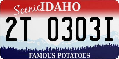 ID license plate 2T0303I