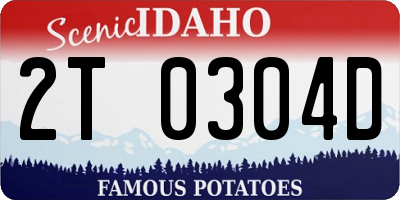 ID license plate 2T0304D