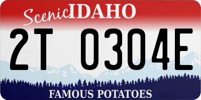 ID license plate 2T0304E