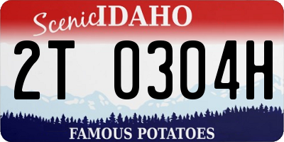 ID license plate 2T0304H