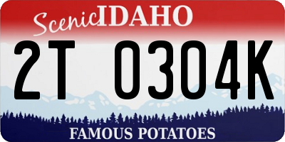 ID license plate 2T0304K