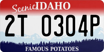 ID license plate 2T0304P