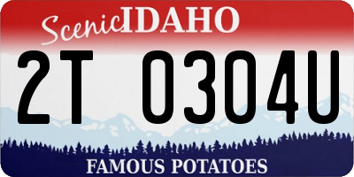 ID license plate 2T0304U