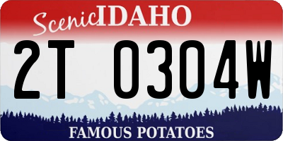 ID license plate 2T0304W