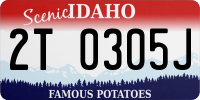 ID license plate 2T0305J