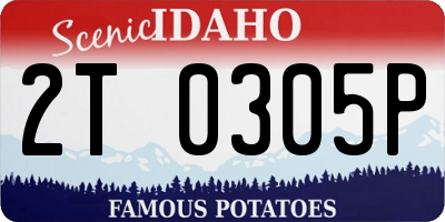 ID license plate 2T0305P