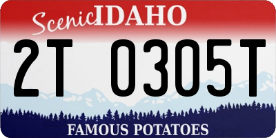 ID license plate 2T0305T