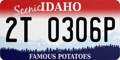 ID license plate 2T0306P