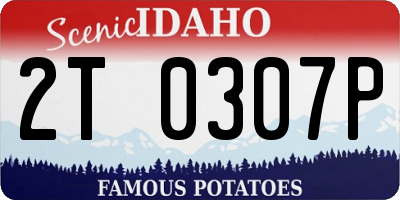 ID license plate 2T0307P