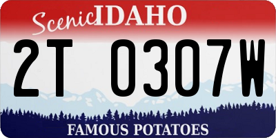 ID license plate 2T0307W
