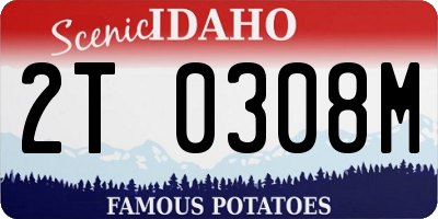 ID license plate 2T0308M